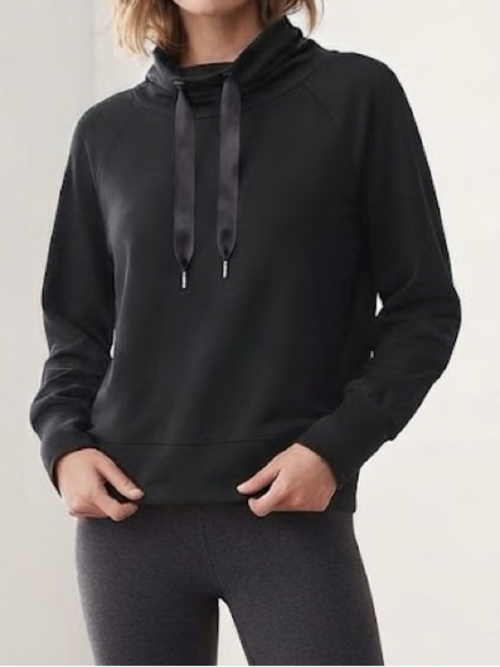 NWOT Express Women’s Black Draw String Cowled Neck Sweater Size Medium